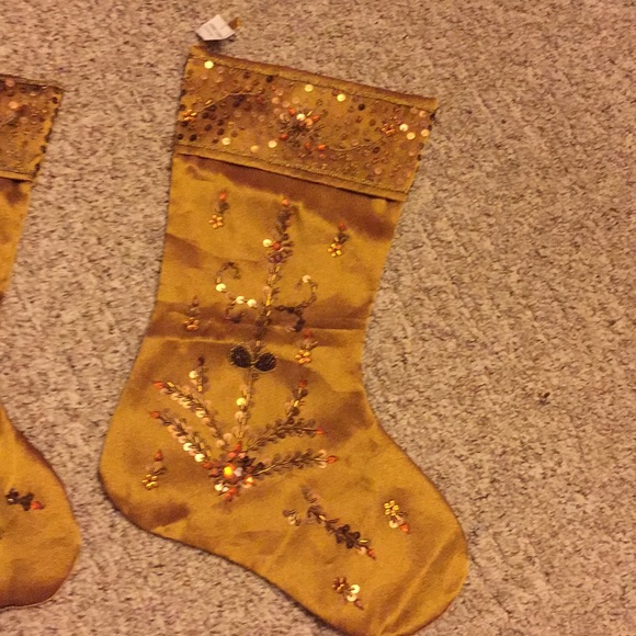 🎈Flash sale🎈NWT 2 gold Christmas stocking - Picture 7 of 7
